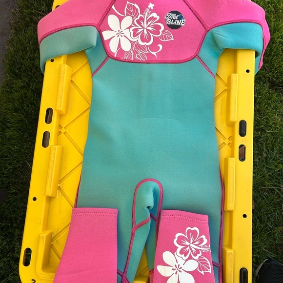 Billabong One Piece Swimwear Pink and Green - Picture 2 of 10